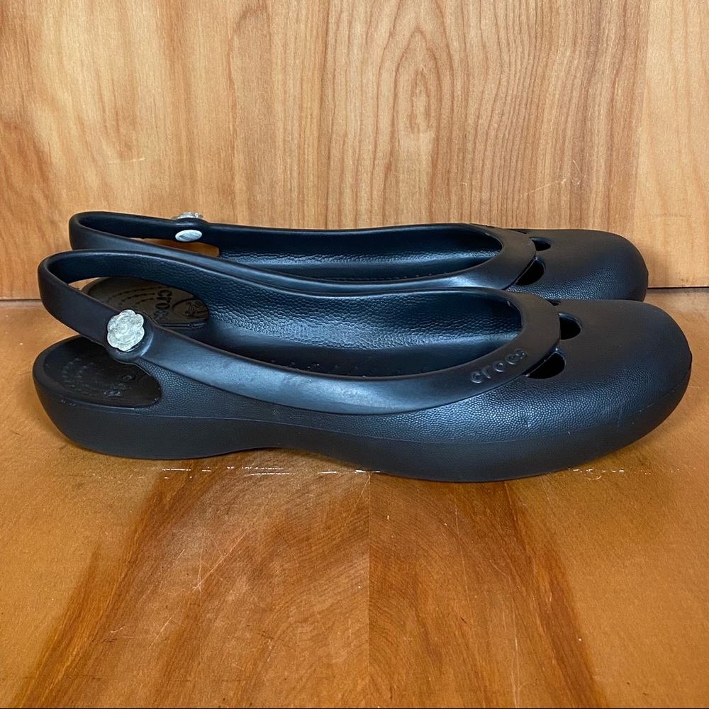 Womens 10 Crocs Jayna Slingback Flats Black SEF1042